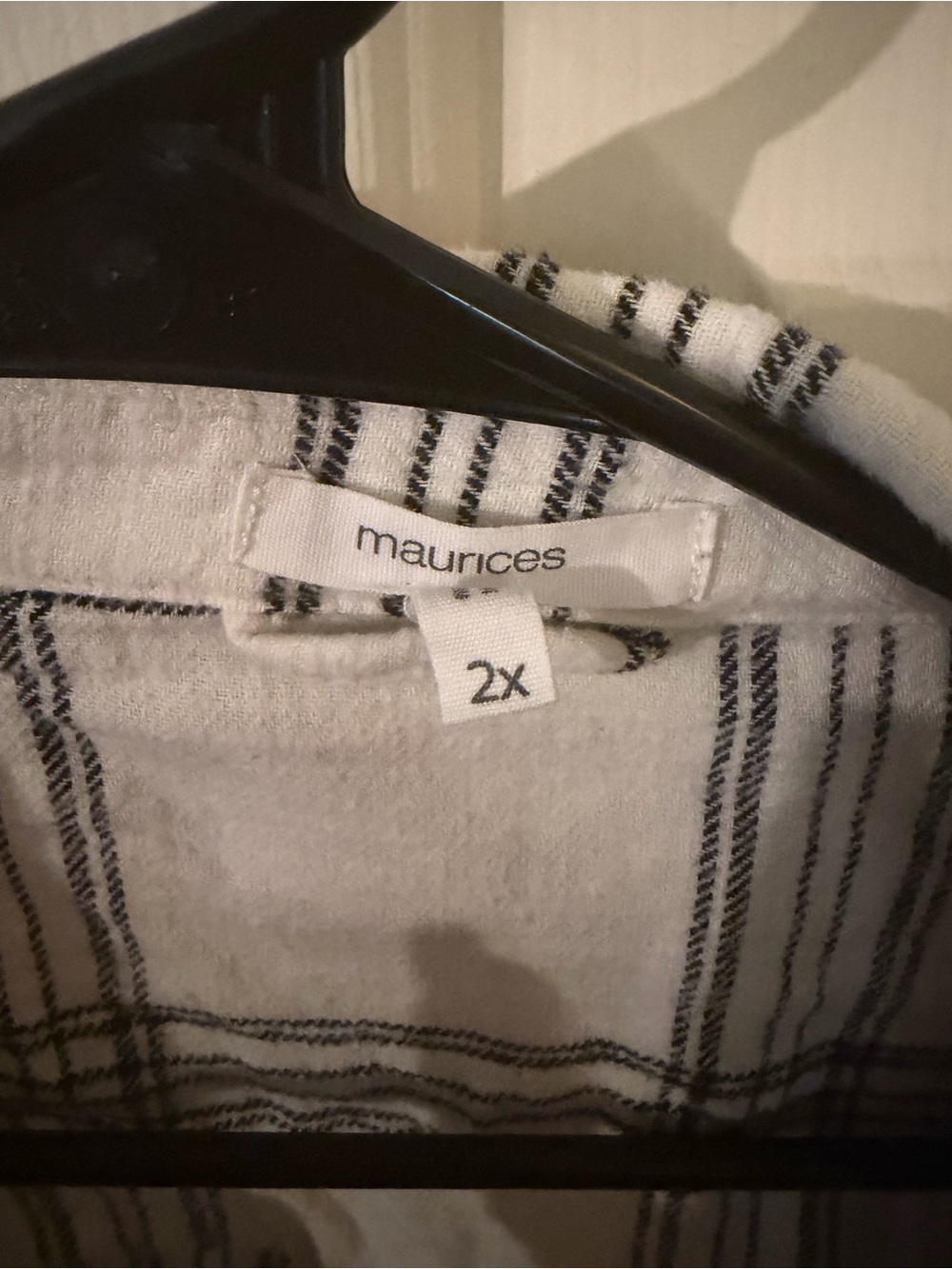 Maurices Black and White Plaid Button-Up Shirt - Picture 3 of 4